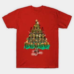 Christmas Tree Made of Beer Bottles T-Shirt